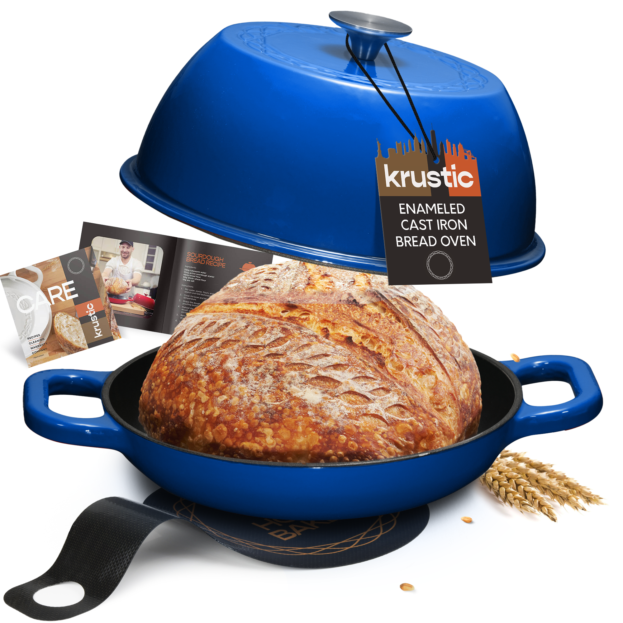 Krustic 6 QT Round Enameled Cast Iron Dutch Oven