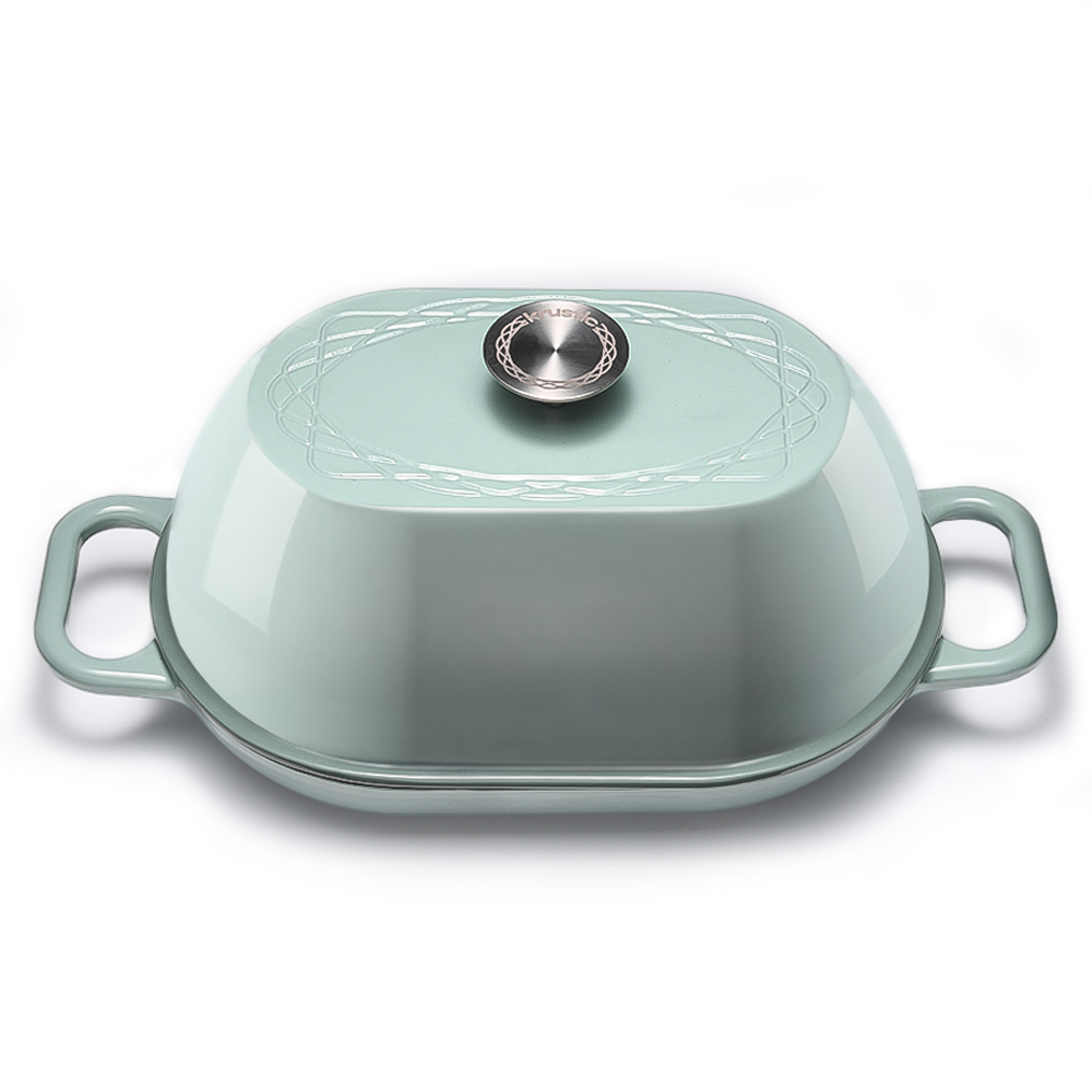 Krustic 5.5 QT Oval Enameled Cast Iron Dutch Oven